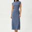 Mountains - Hemp Seersucker Midi Dress - AfendsW262811-NAVY RED CHECK-XS