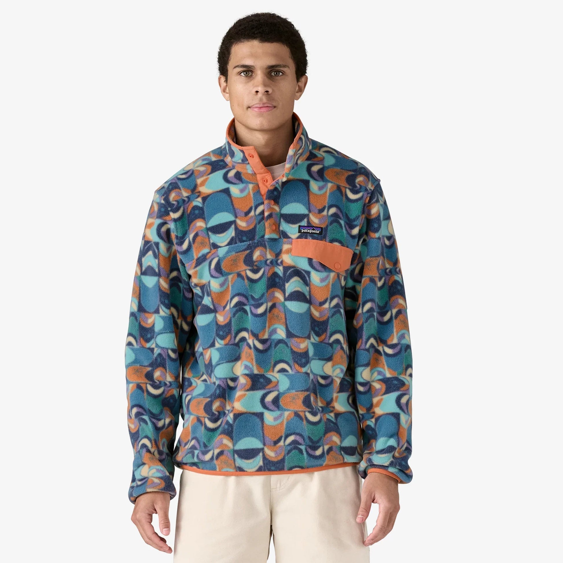 Ms LW Synch Snap - T P/O - Patagonia25551 - SLGS - Swallowtail Geo Stilll Blue - L