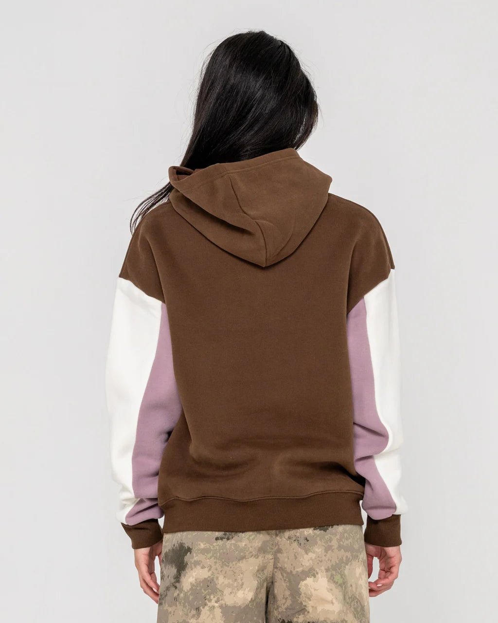 NEOPOLE PANELLED HOODED FLEECE - RustyFTL0890-PINECONE / BERRY CREAM-6