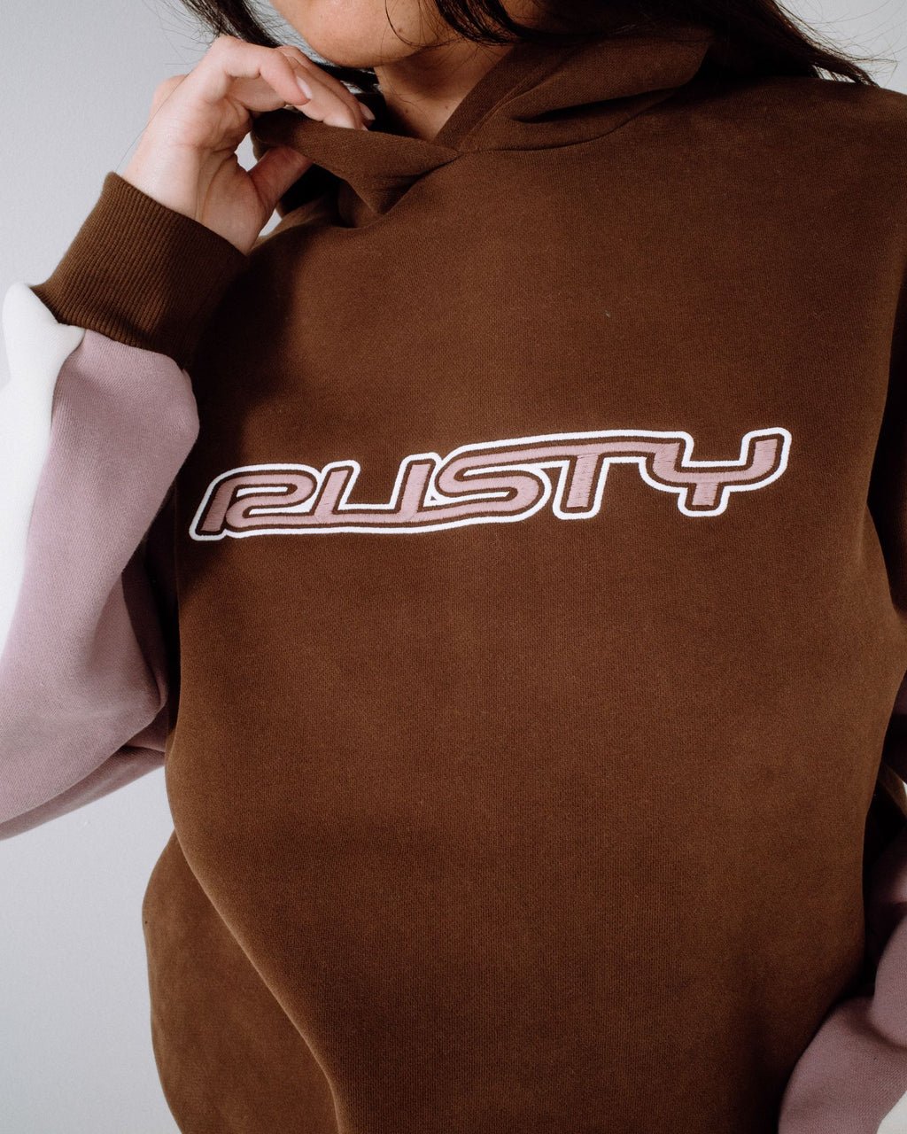 NEOPOLE PANELLED HOODED FLEECE - RustyFTL0890-PINECONE / BERRY CREAM-6