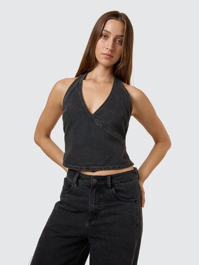 Night Shift Denim Top - Ash Black