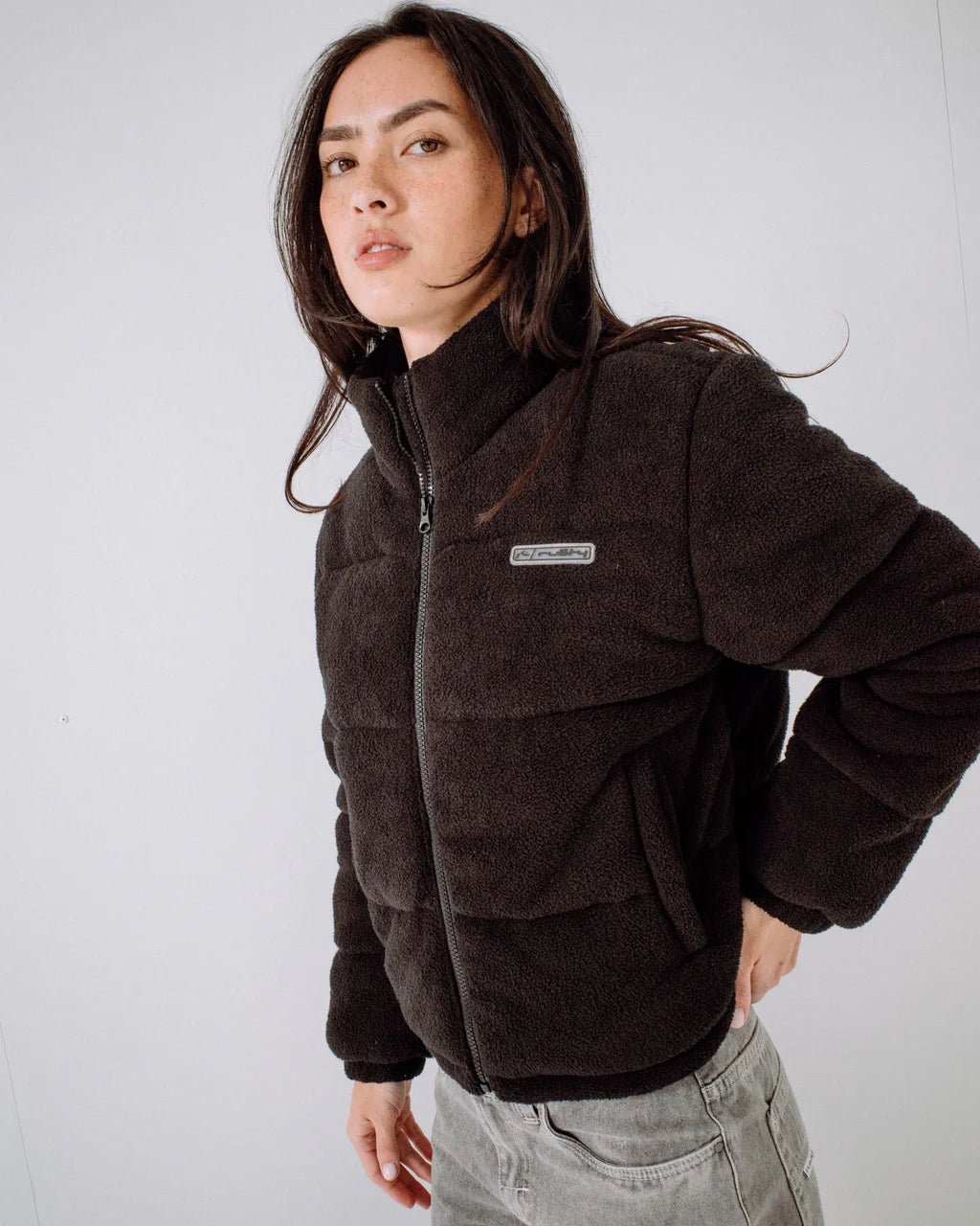 ON AND ON POLAR FLEECE PUFFER JACKET - RustyJKL0508-BLACK-06