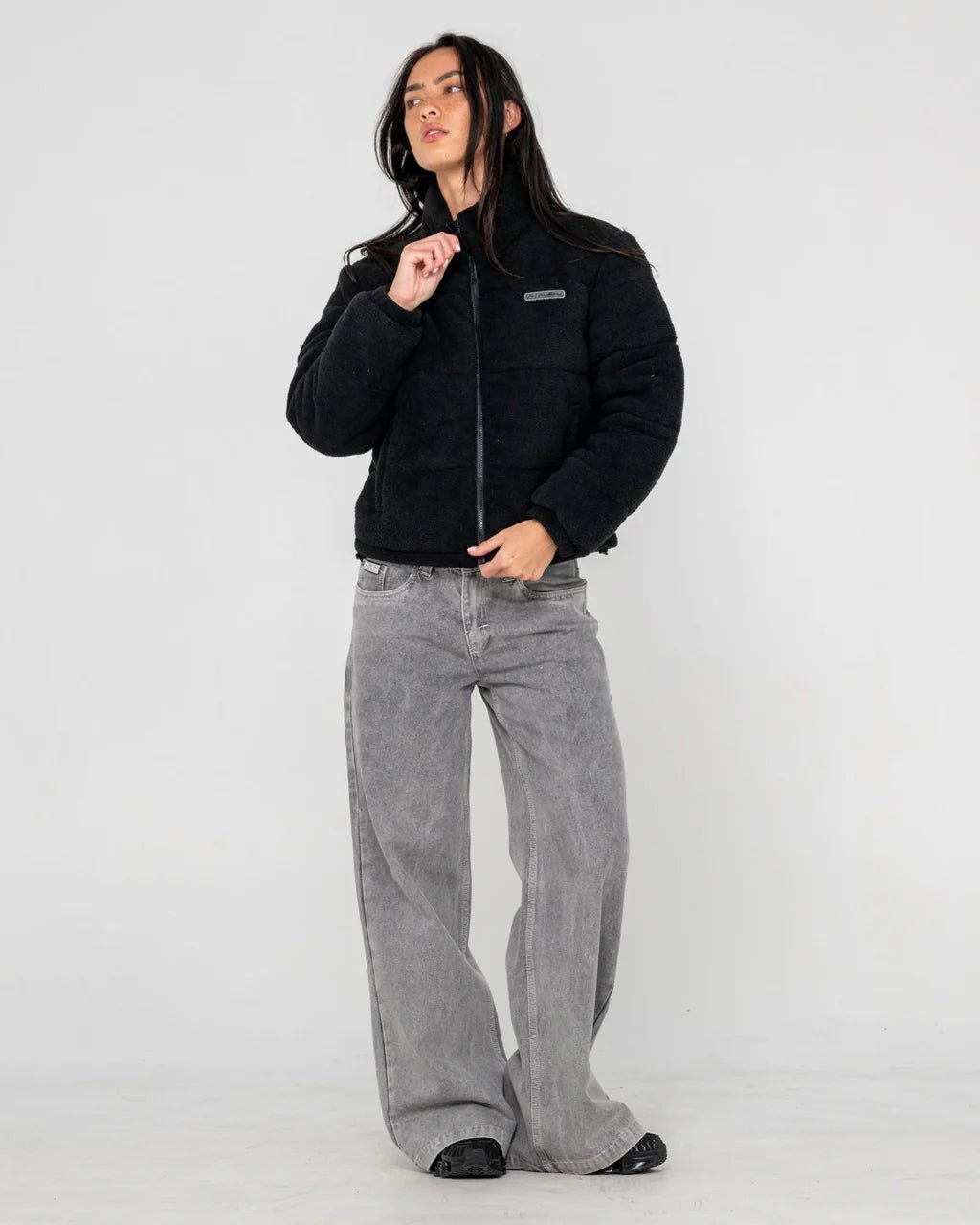 ON AND ON POLAR FLEECE PUFFER JACKET - RustyJKL0508-BLACK-06