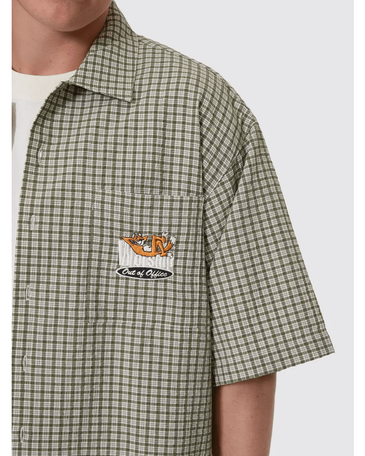 On Leave Box Fit Cropped Short Sleeve Shirt - WorshipPA26-205F-Cali Green-S