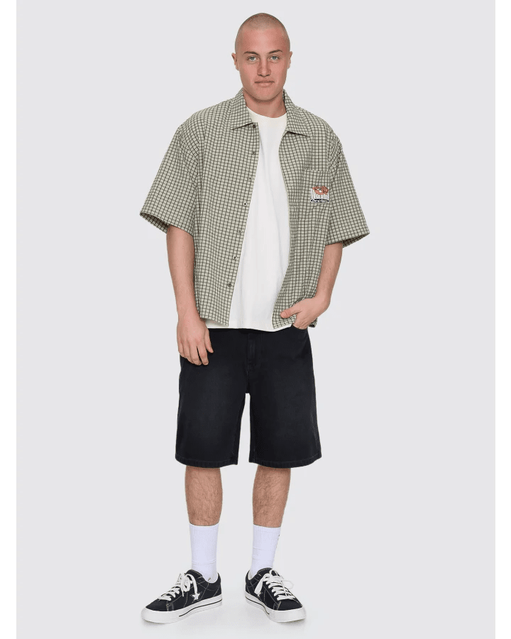 On Leave Box Fit Cropped Short Sleeve Shirt - WorshipPA26-205F-Cali Green-S