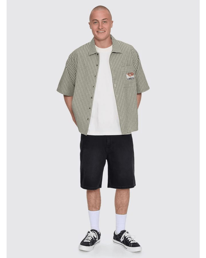 On Leave Box Fit Cropped Short Sleeve Shirt - WorshipPA26-205F-Cali Green-S