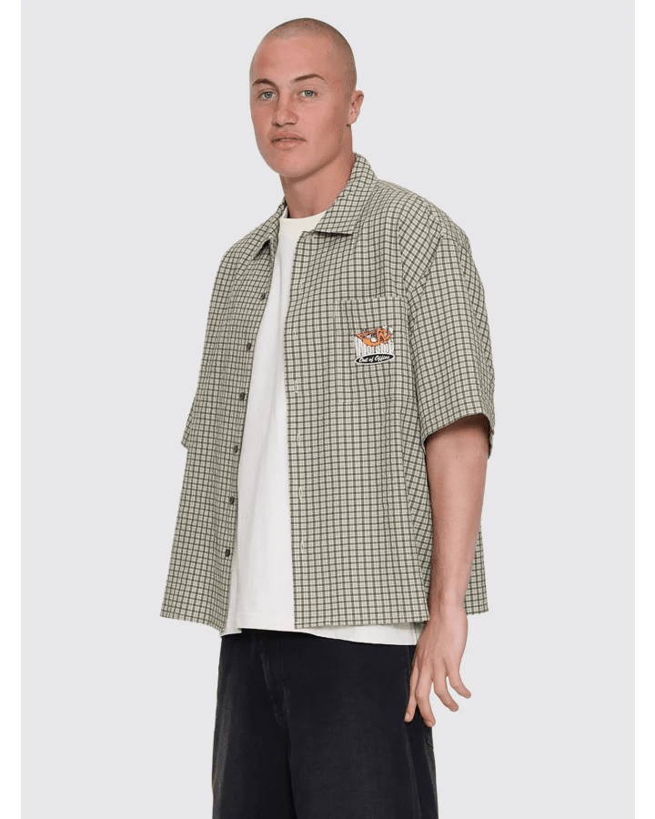 On Leave Box Fit Cropped Short Sleeve Shirt - WorshipPA26-205F-Cali Green-S