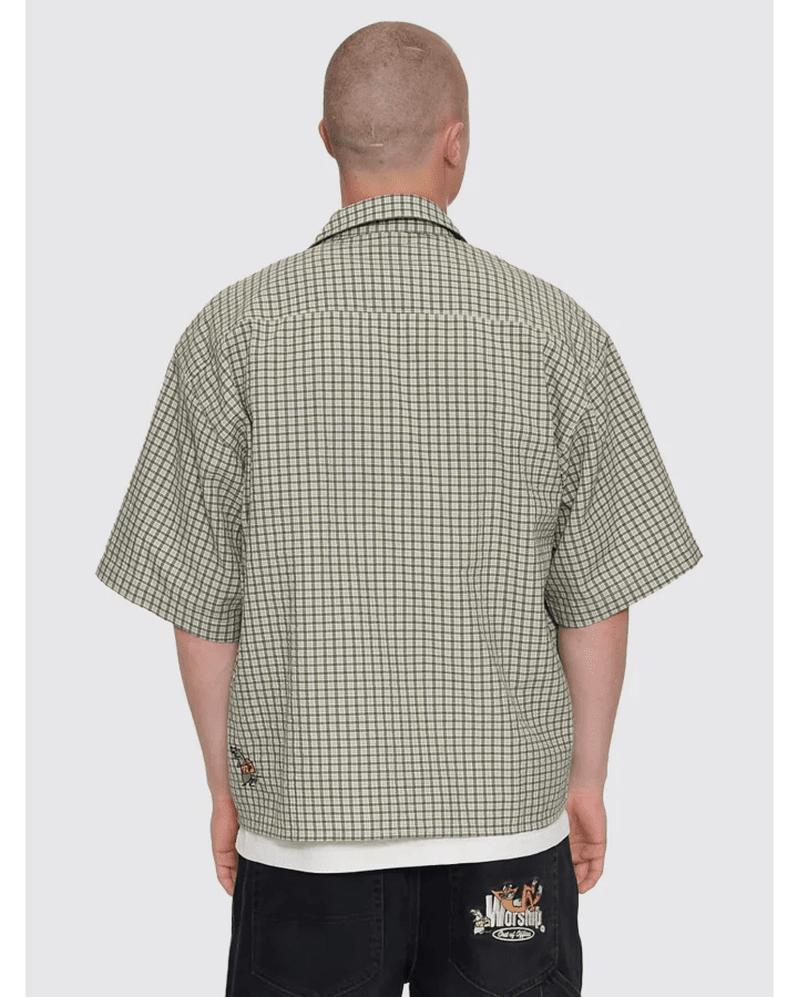 On Leave Box Fit Cropped Short Sleeve Shirt - WorshipPA26-205F-Cali Green-S