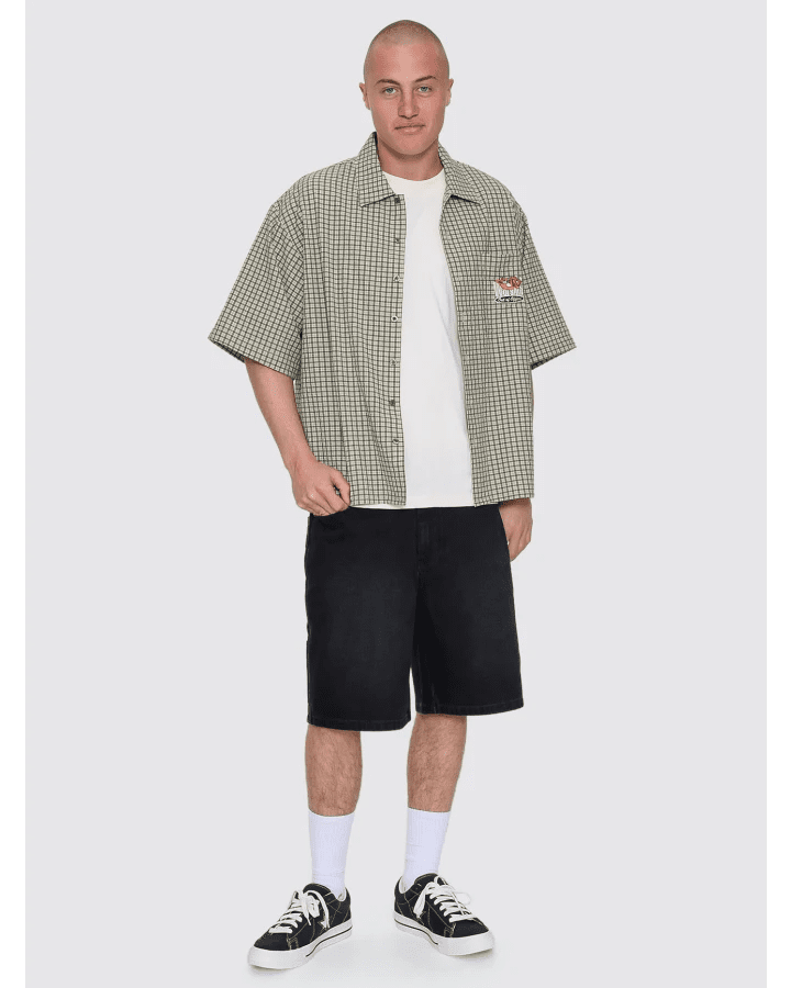 On Leave Box Fit Cropped Short Sleeve Shirt - WorshipPA26-205F-Cali Green-S