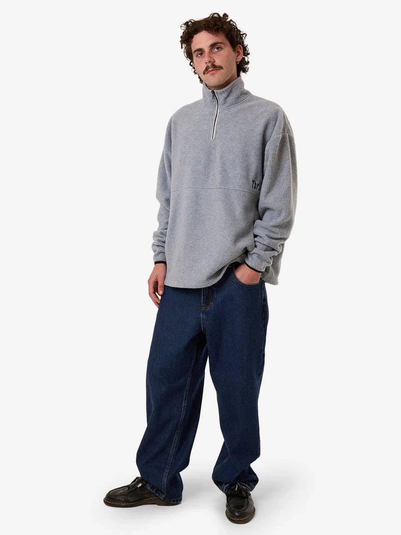 On The Range Quater Zip Polar Fleece - ThrillsTA25 - 241A - White Marle - L