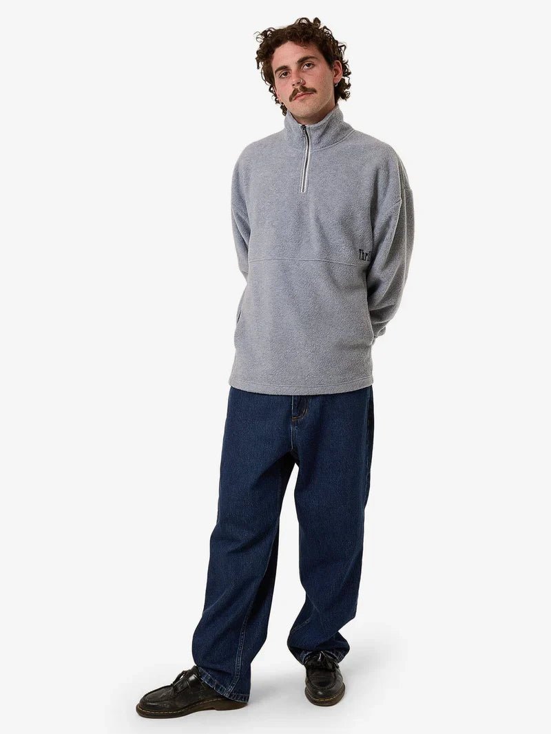 On The Range Quater Zip Polar Fleece - ThrillsTA25 - 241A - White Marle - L