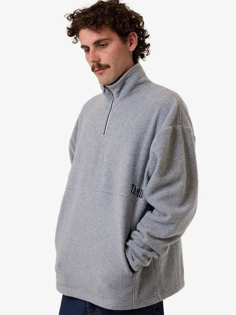 On The Range Quater Zip Polar Fleece - ThrillsTA25 - 241A - White Marle - L