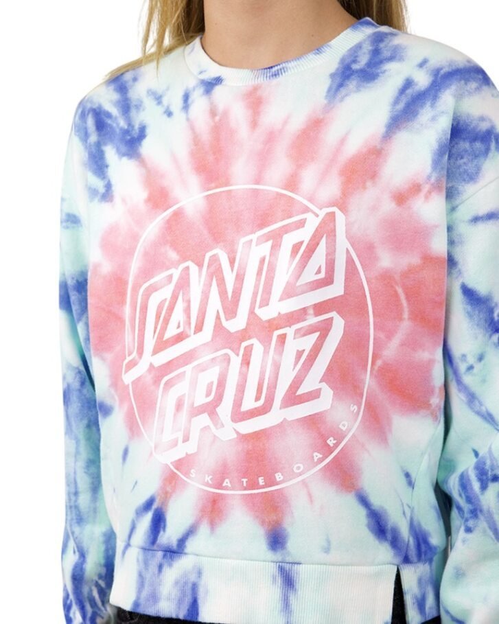 Opus Dot Front Tie Dye, Spliced Crew Neck Sweater - Santa Cruzsg124 - cr03 - bw - Multi Tie Dye - 10