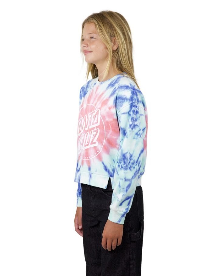 Opus Dot Front Tie Dye, Spliced Crew Neck Sweater - Santa Cruzsg124 - cr03 - bw - Multi Tie Dye - 10