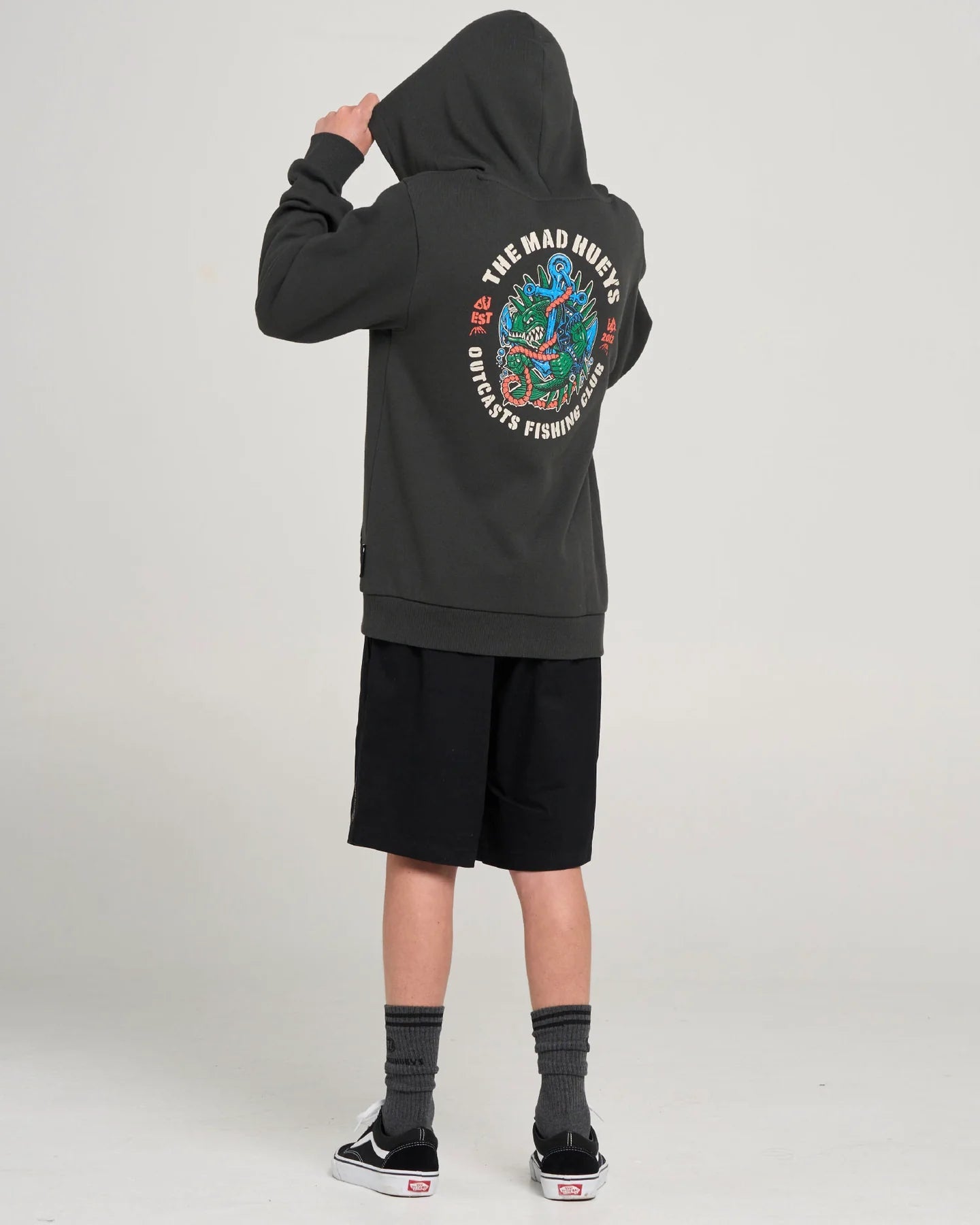 OUTCASTS | YOUTH HOODED PULLOVER - The Mad HueysH326B08001-VINTAGE BLACK-6