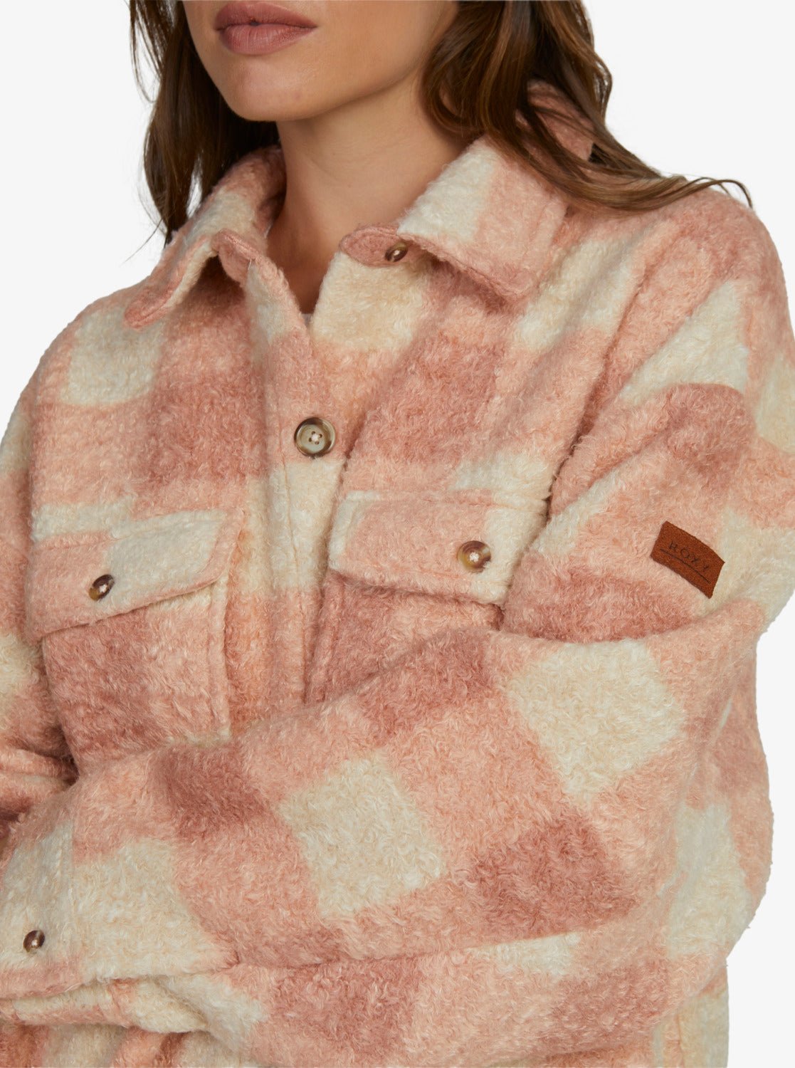 Over And Above - RoxyURJPF03008 - TJB8 - Paradiso Plaid Cafe Creme - L
