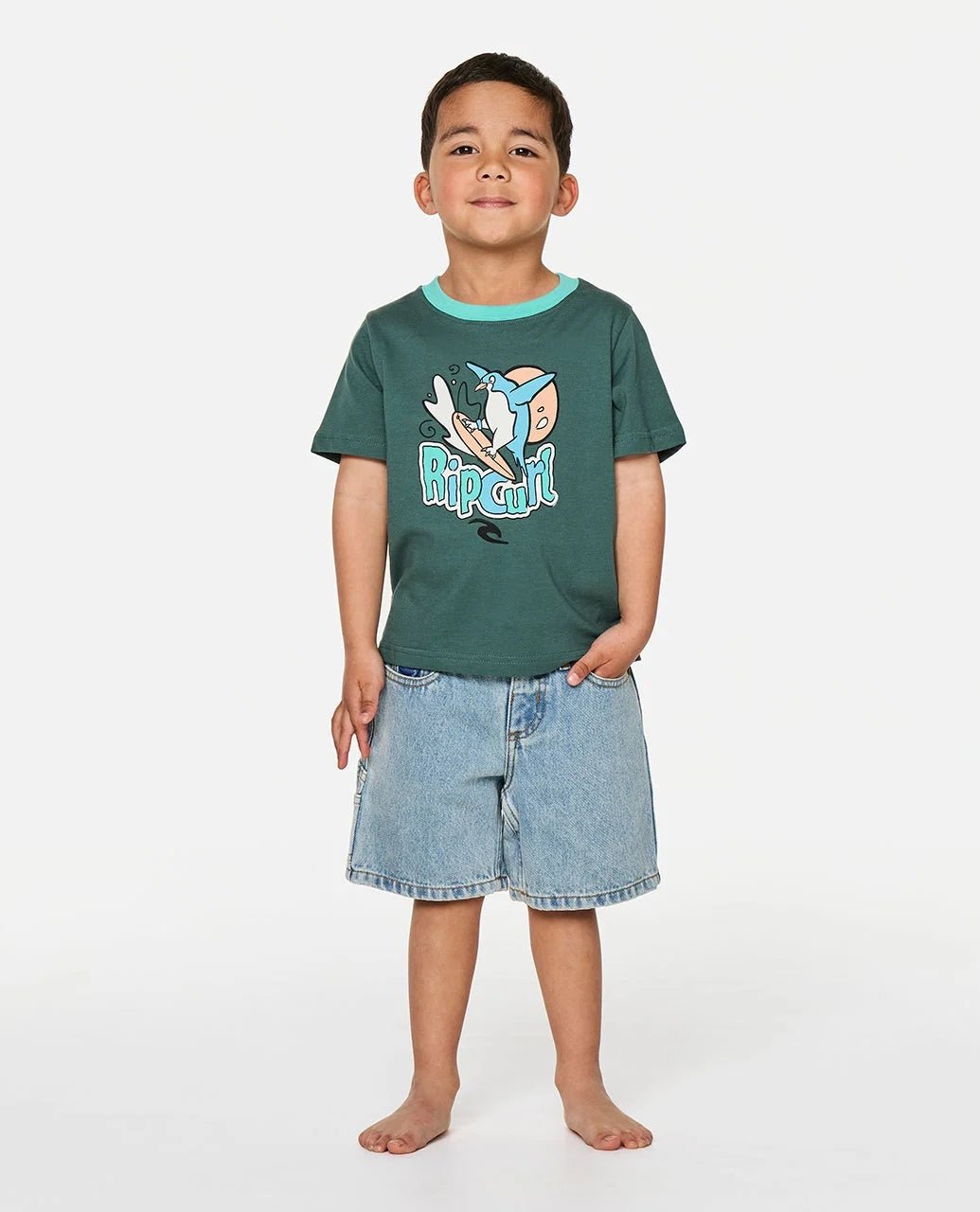 PADDLE OUT ART TEE-BOY -Rip Curl039TTE-MUTED GREEN-1to2
