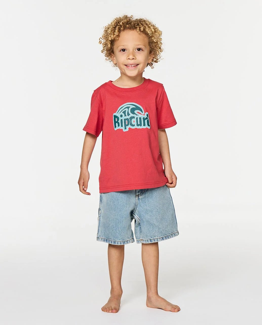 PADDLE OUT LWA TEE-BOY -Rip Curl03BTTE-Washed Red-7to8