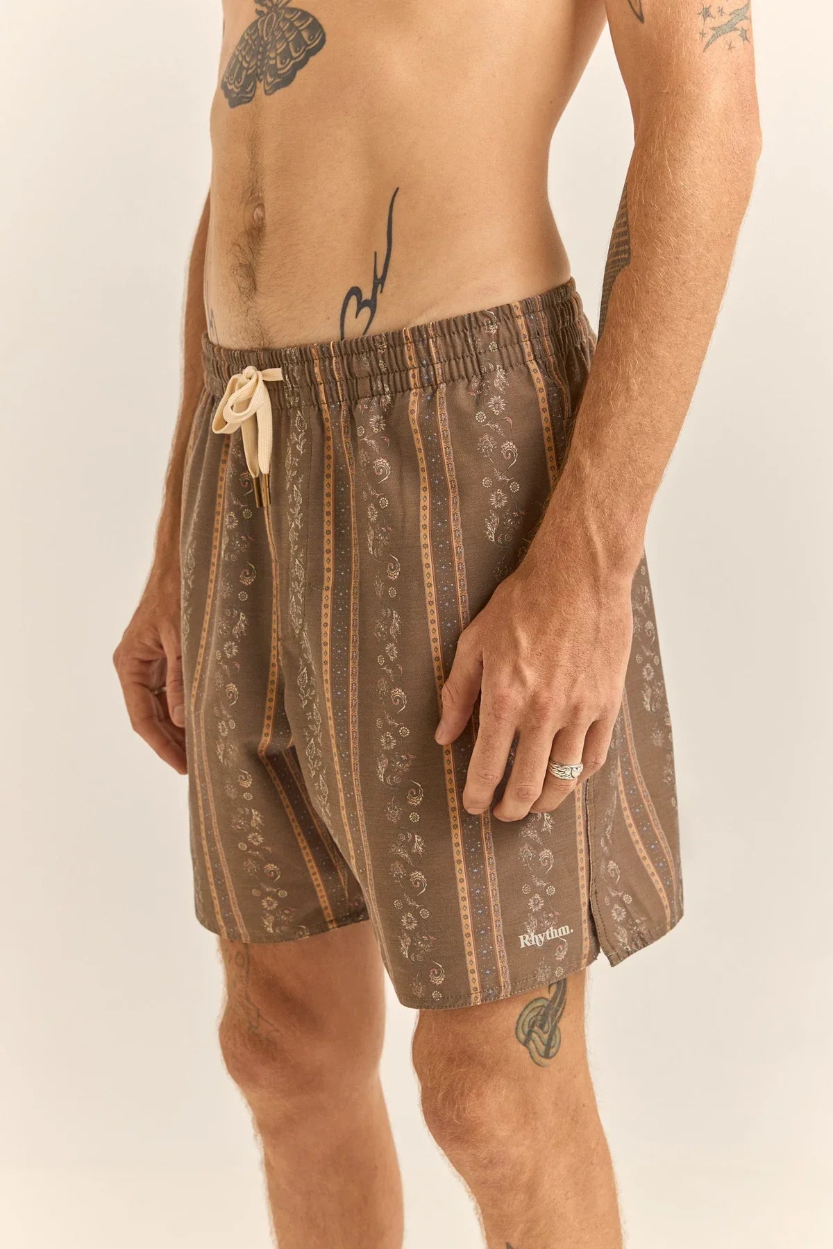 Paisley Stripe Beach Short - Rhythm1024M - JA06 - TOB - Tobacco - 30