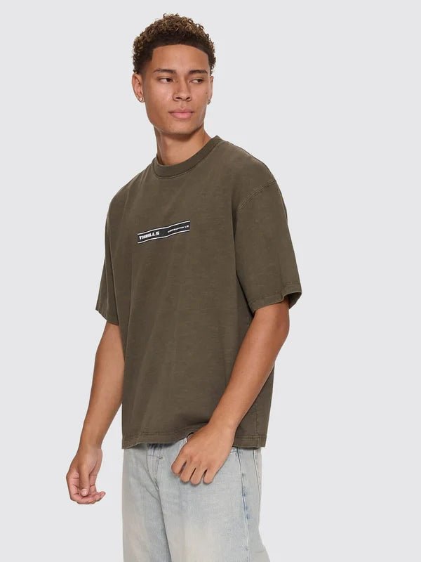 Paradise Built Oversize Box Crop Tee -ThrillsTH26-150F-Olive Night-S