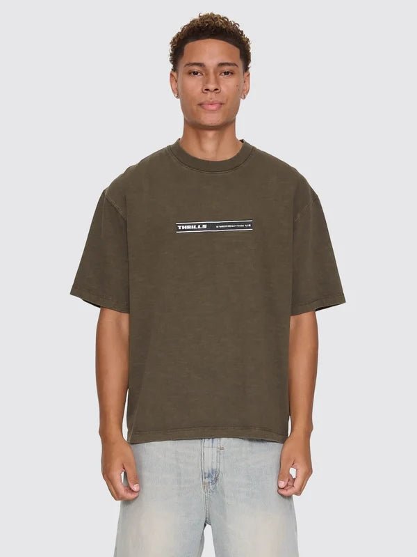 Paradise Built Oversize Box Crop Tee -ThrillsTH26-150F-Olive Night-S