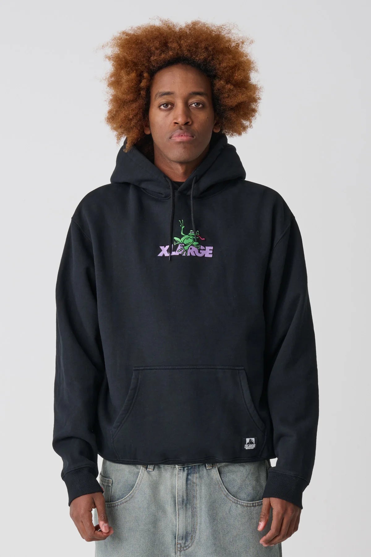 PEACE FROG HOOD - XlargeXL026W3200-BLACK-XXS