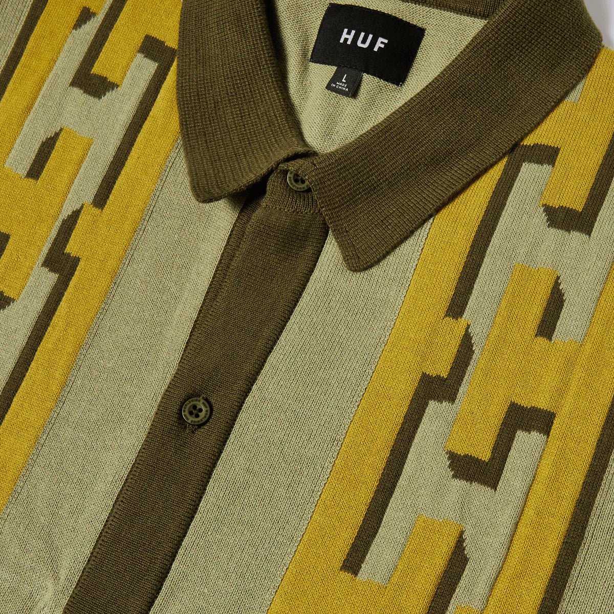 Pillar S/S Knit Sweater - HUFHUF - AU - SP25 - D2 - 0019 - Moss - M