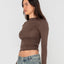 PLAIN JANE RUCHED LONG SLEEVE TOP - RustyFSL0716 - JAVA - 6