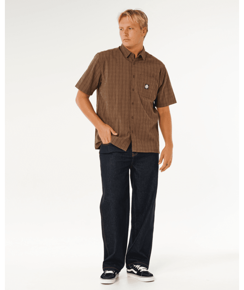 PREMIUM SURF CHECK S/S -Rip Curl06OMSH-COFFEE-M