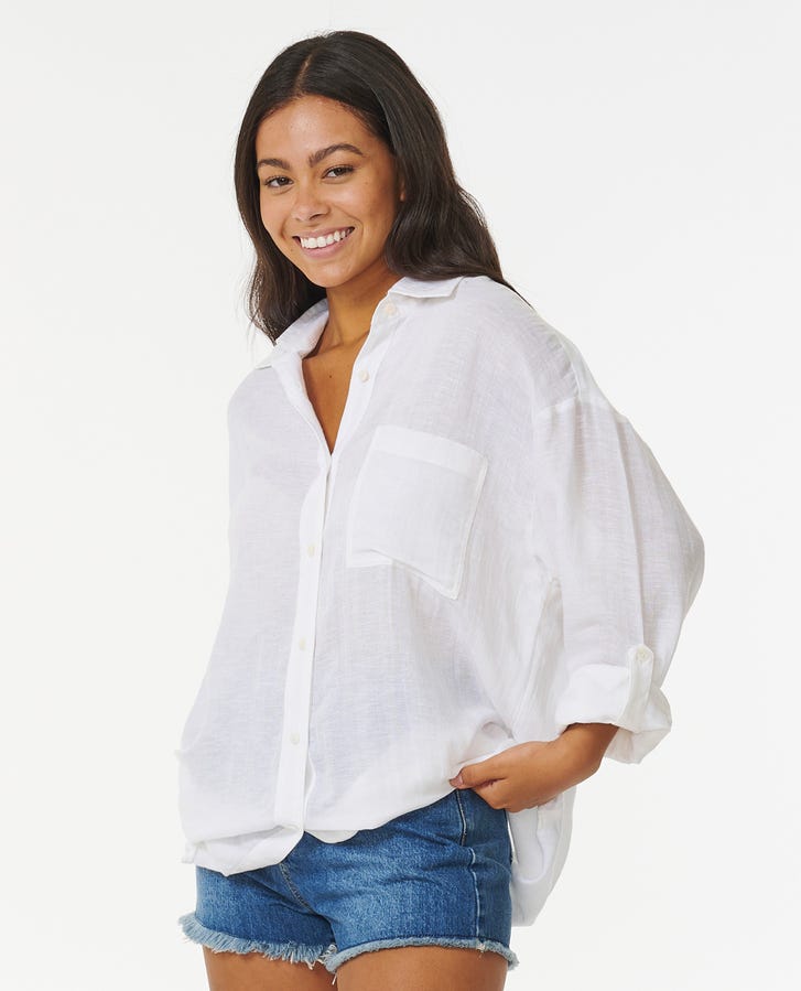 PREMIUM SURF HOLIDAY SHIRT - Rip Curl024WSH - WHITE - XS