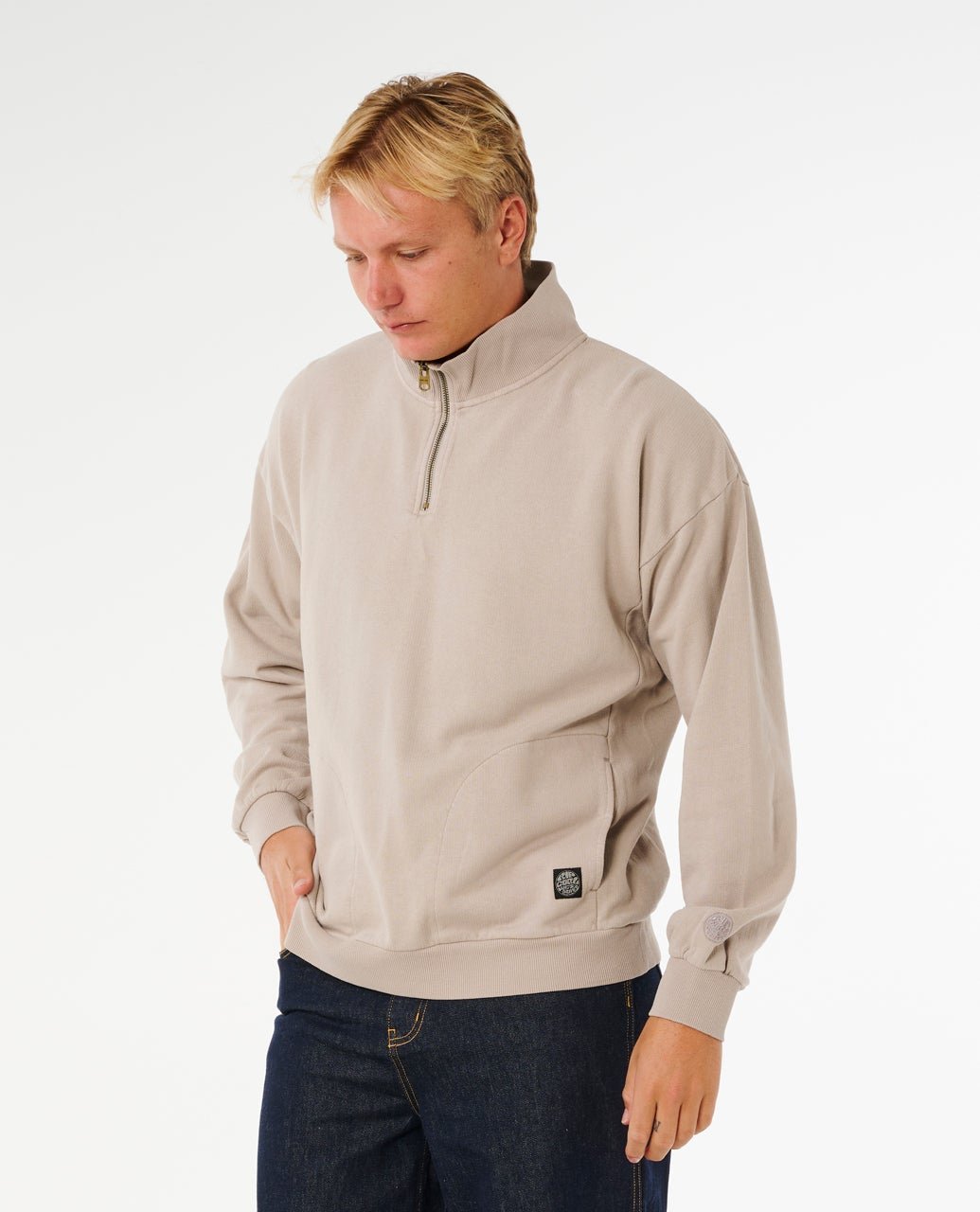 PREMIUM SURF QTR ZIP CREW - Rip Curl0AOMFL-STONE-XS
