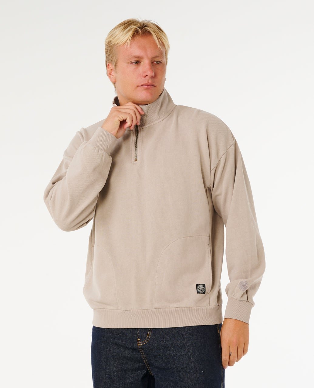 PREMIUM SURF QTR ZIP CREW - Rip Curl0AOMFL-STONE-XS