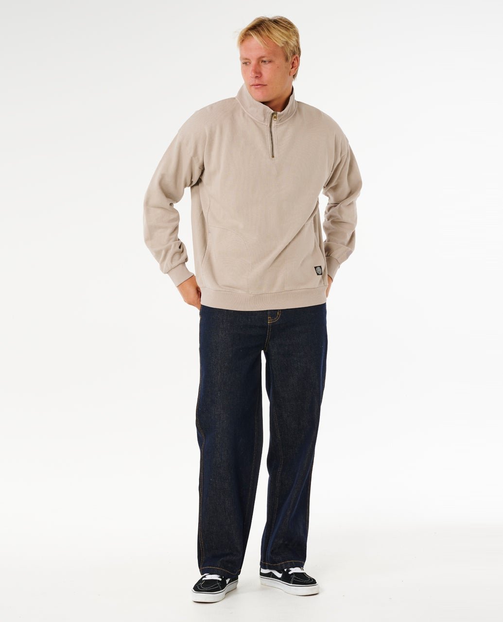 PREMIUM SURF QTR ZIP CREW - Rip Curl0AOMFL-STONE-XS