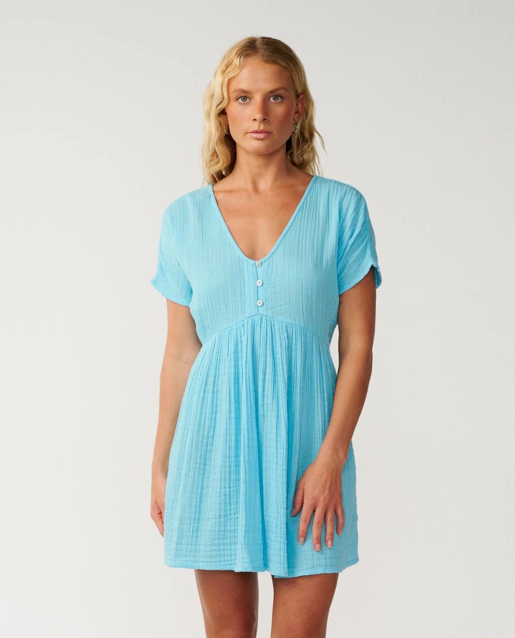 PREMIUM SURF S/S DRESS -Rip Curl08GWDR-SKY BLUE-M