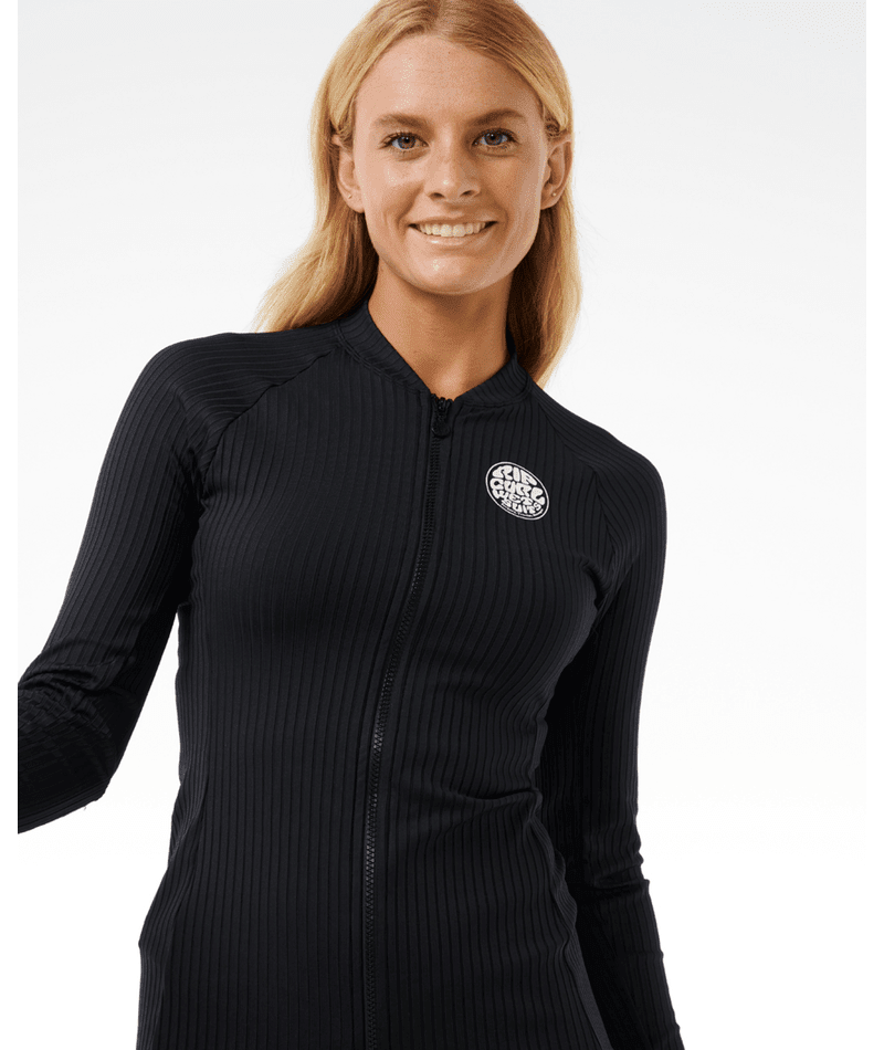PREMIUM SURF ZIP THRU LS U -Rip Curl16GWRV-Black-2XS