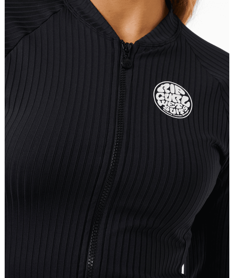 PREMIUM SURF ZIP THRU LS U -Rip Curl16GWRV-Black-2XS