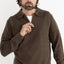 QUARTER ZIP KNIT - RhythmCD24M-KN11-DARK BROWN-S