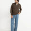 QUARTER ZIP KNIT - RhythmCD24M-KN11-DARK BROWN-S