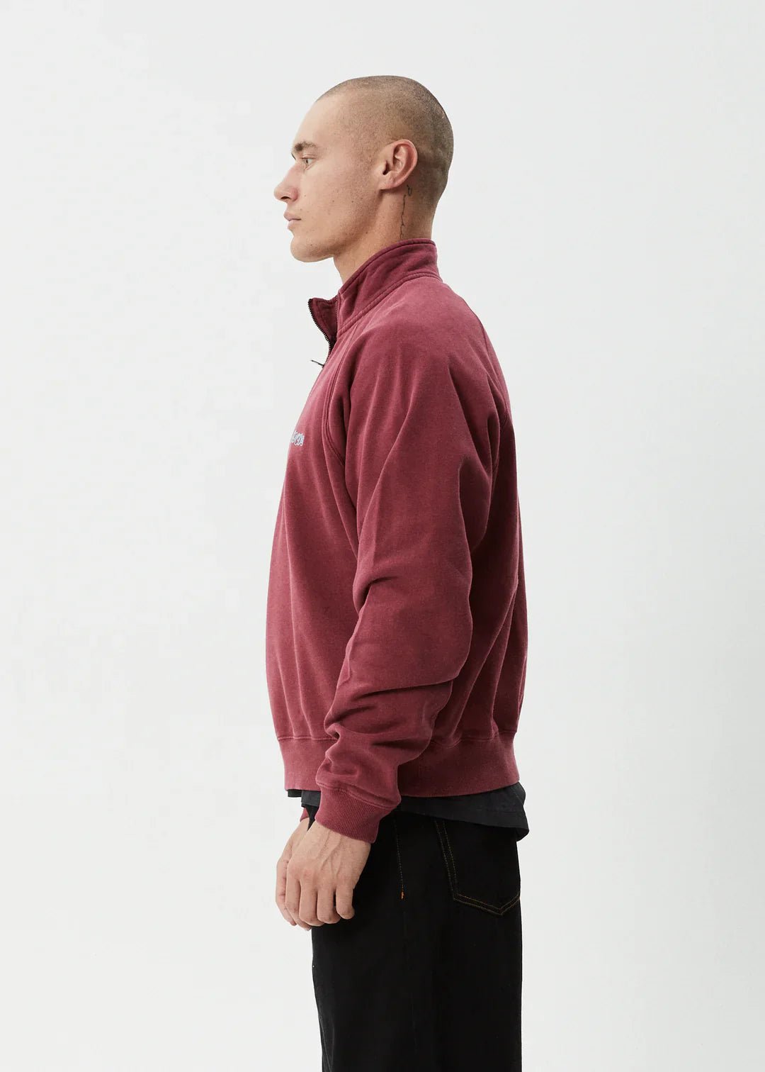 Quartz Zip Raglan Quarter Zip Crew - AfendsM252500 - WBG - Washed burgandy - S