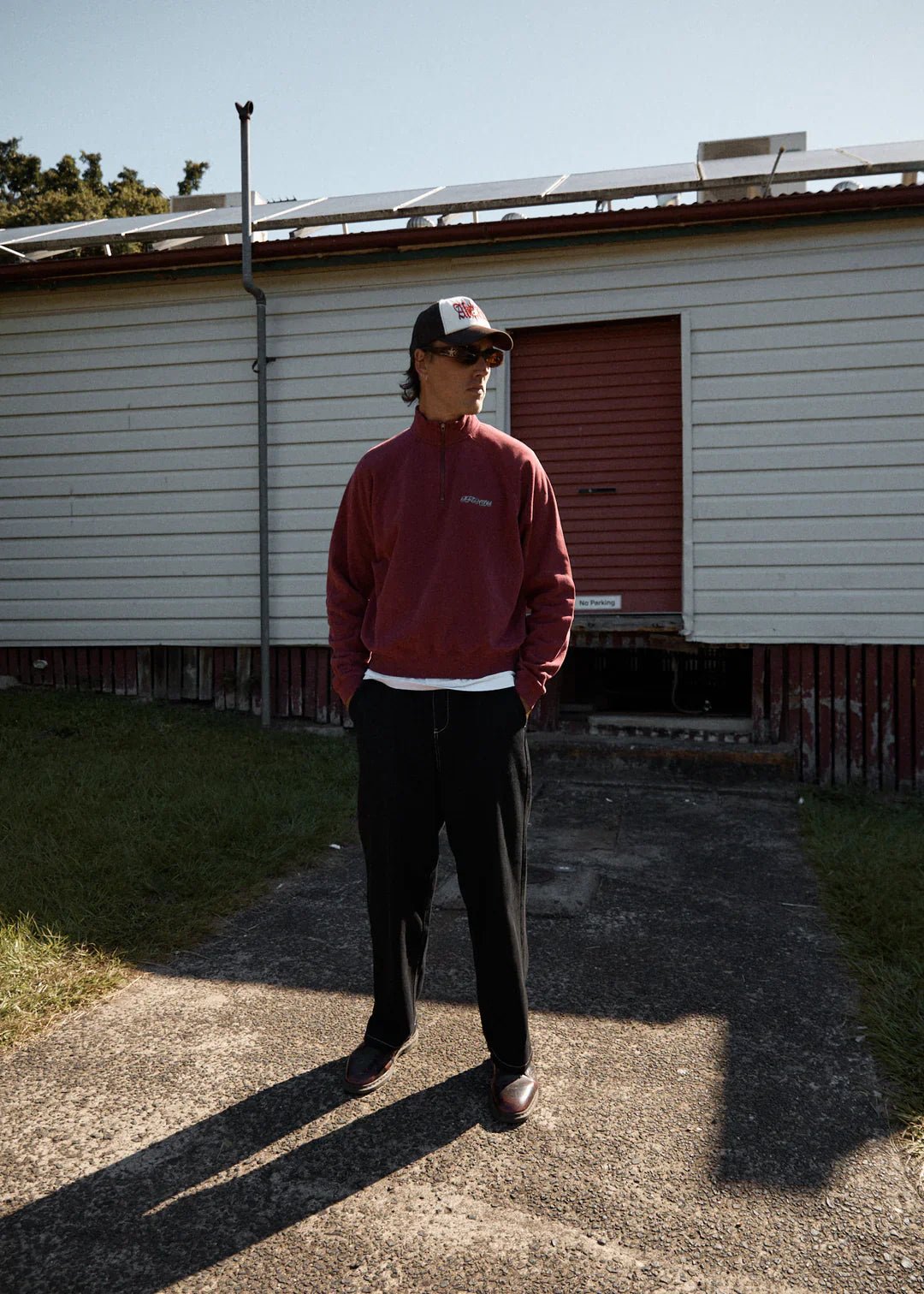 Quartz Zip Raglan Quarter Zip Crew - AfendsM252500 - WBG - Washed burgandy - S