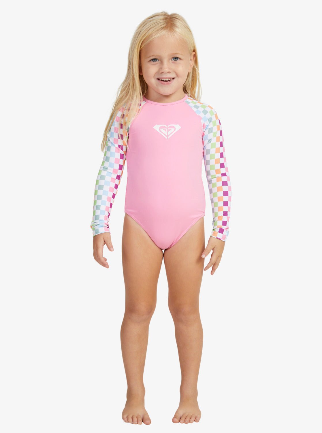 Rainbow Check LS Onesie - RoxyERLWR03271 - WBB1 - Bright White Check Check - 2