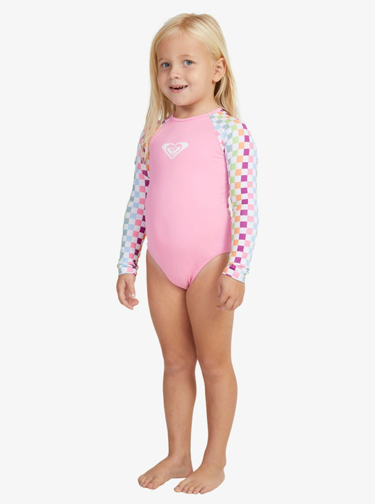 Rainbow Check LS Onesie