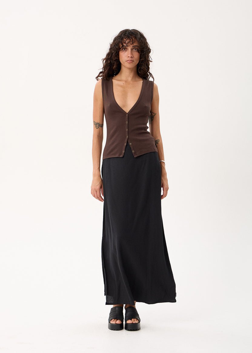 Raine - Recycled Rib Singlet -AfendsW264012-COFFEE-XS