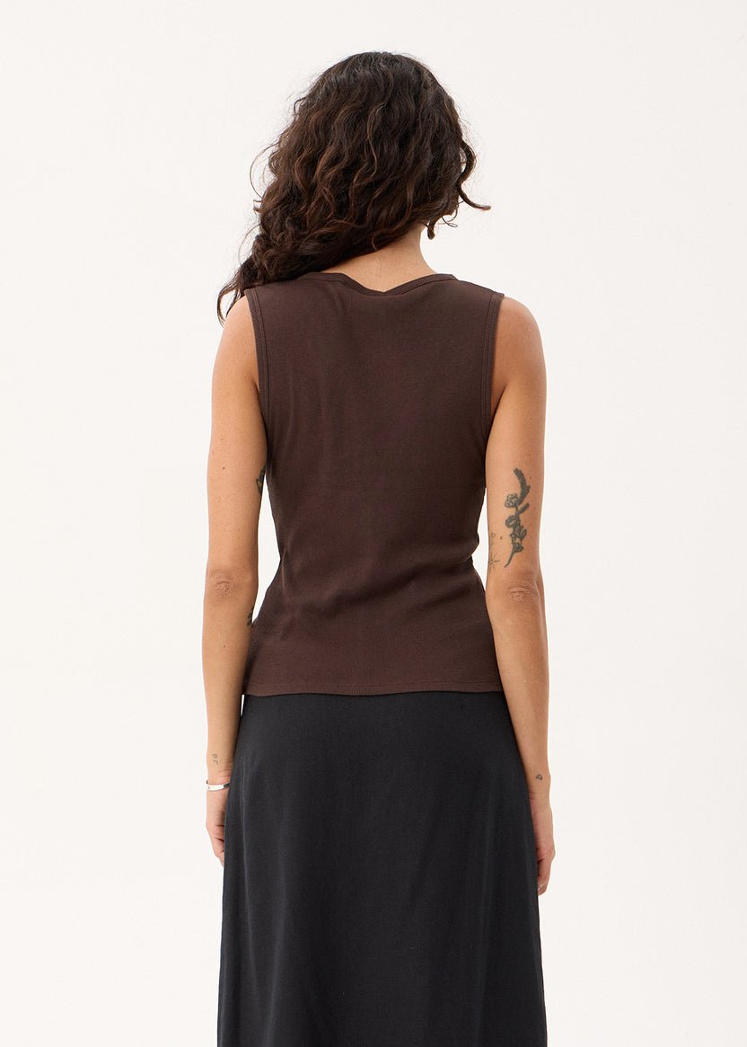Raine - Recycled Rib Singlet -AfendsW264012-COFFEE-XS