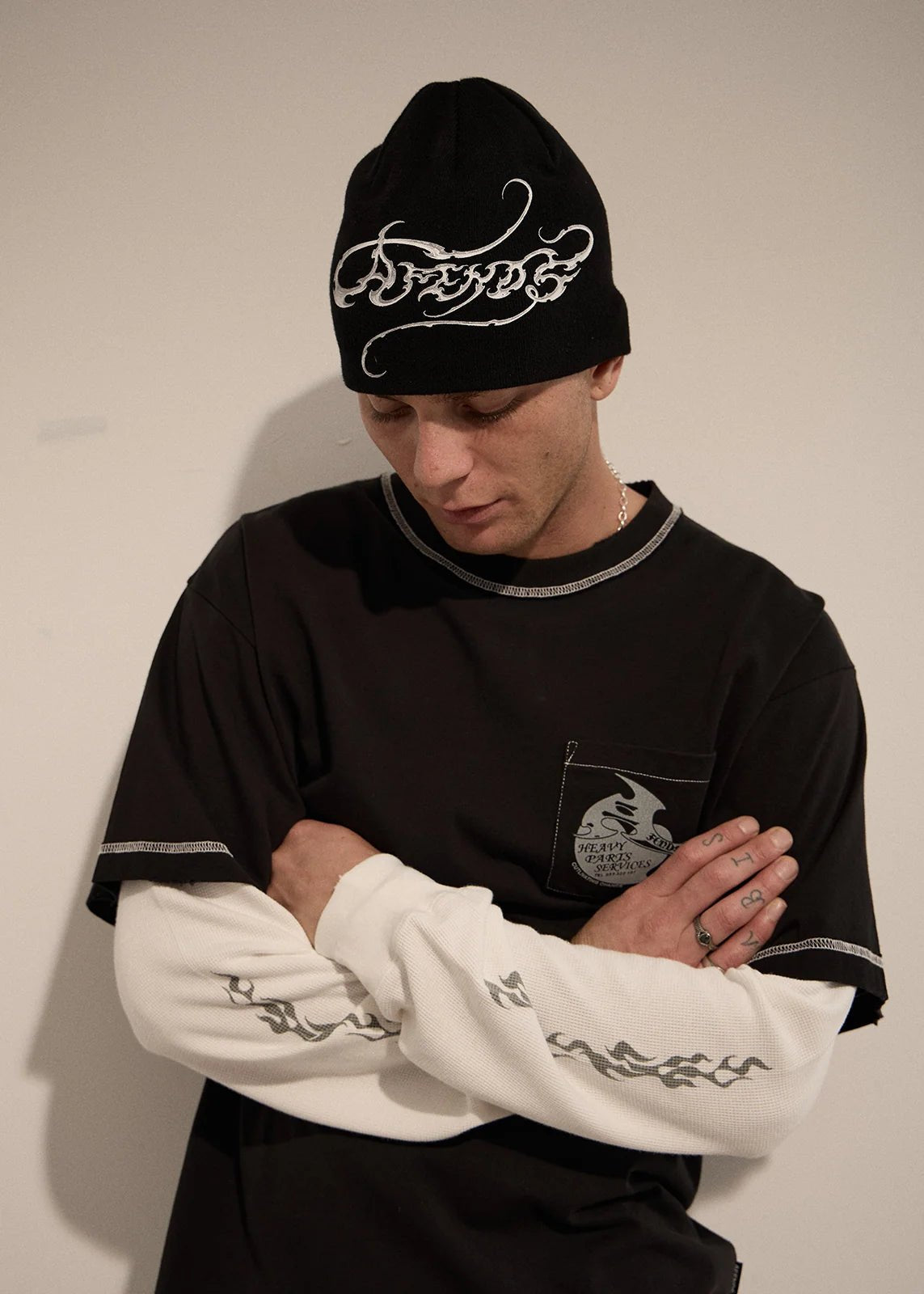 Razor skull Beanie -AfendsA263610-BLACK-OS