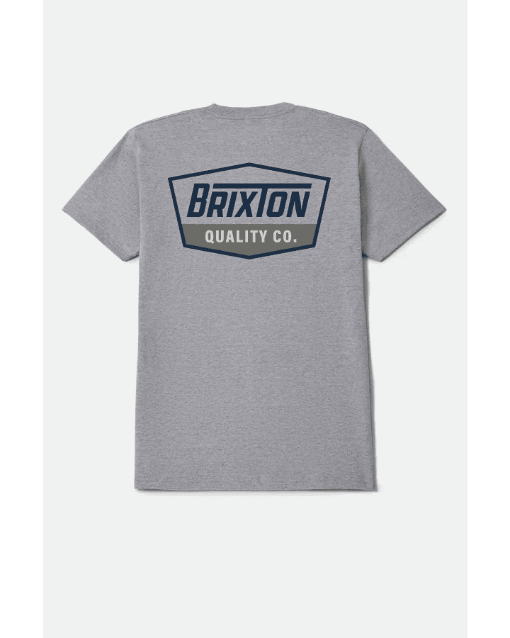REGAL S/S STND TEE -Brixton17570-HEATHER GREY/NAVY-S