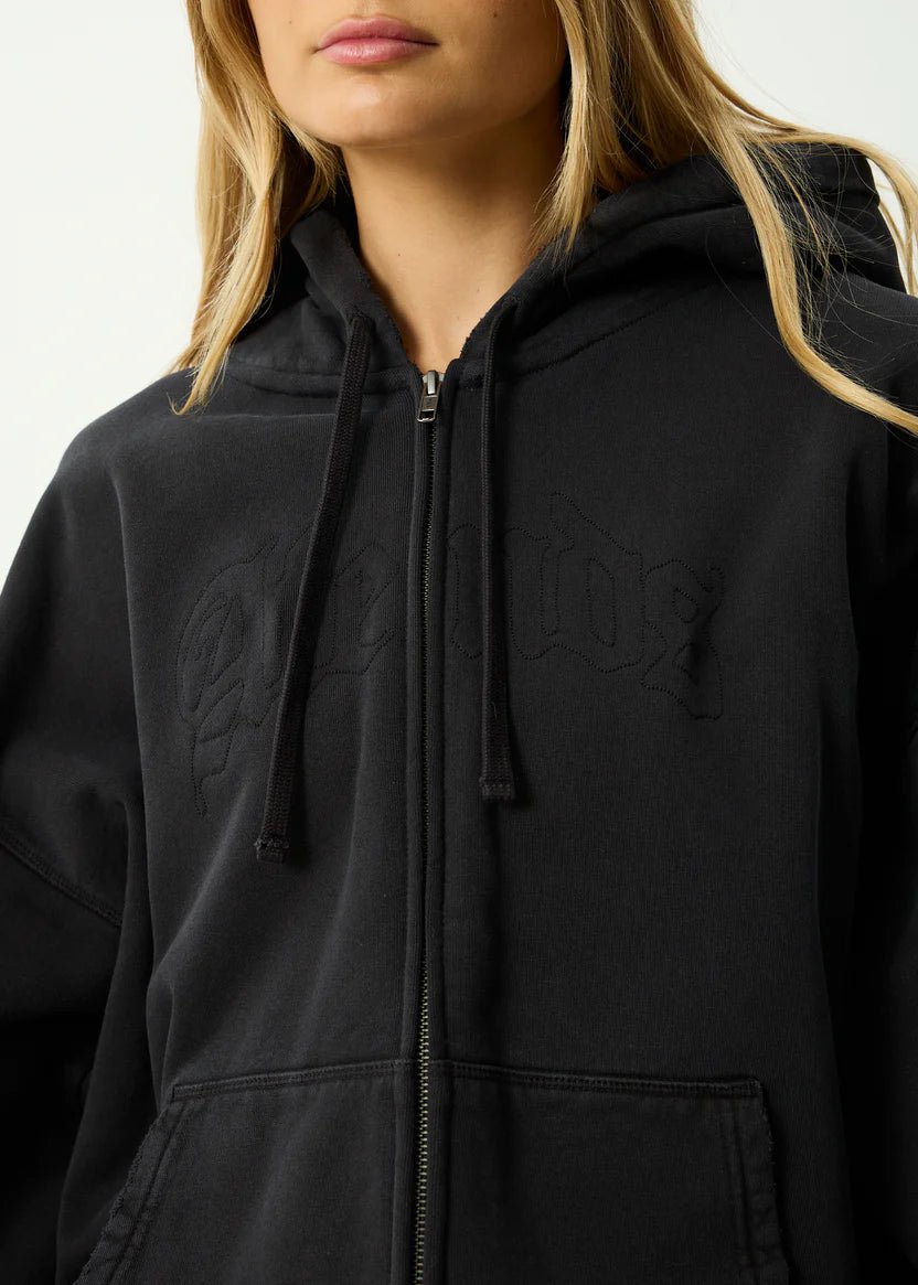 Residence - Heavyweight Boxy Zip Hood - Stone Black - AfendsM261513-STK-STONE BLACK-M