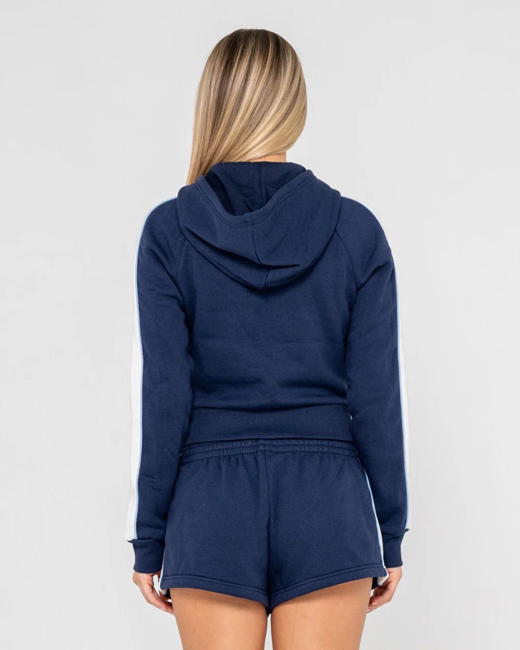 RETRO LINES ZIP THROUGH HOODED FLEECE - RustyFTL0885-NAVY BLUE-6