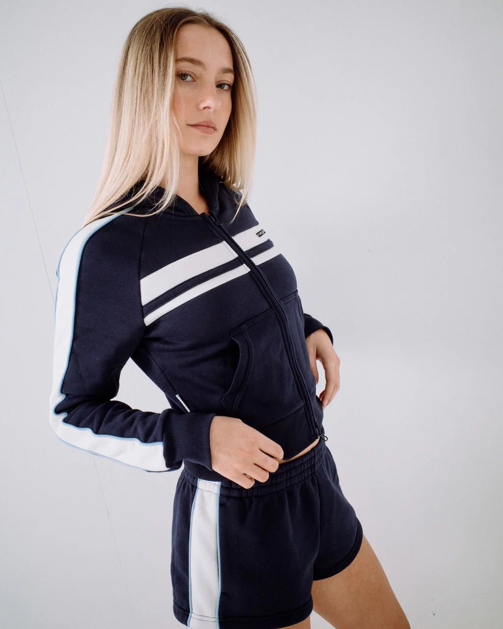 RETRO LINES ZIP THROUGH HOODED FLEECE - RustyFTL0885-NAVY BLUE-6