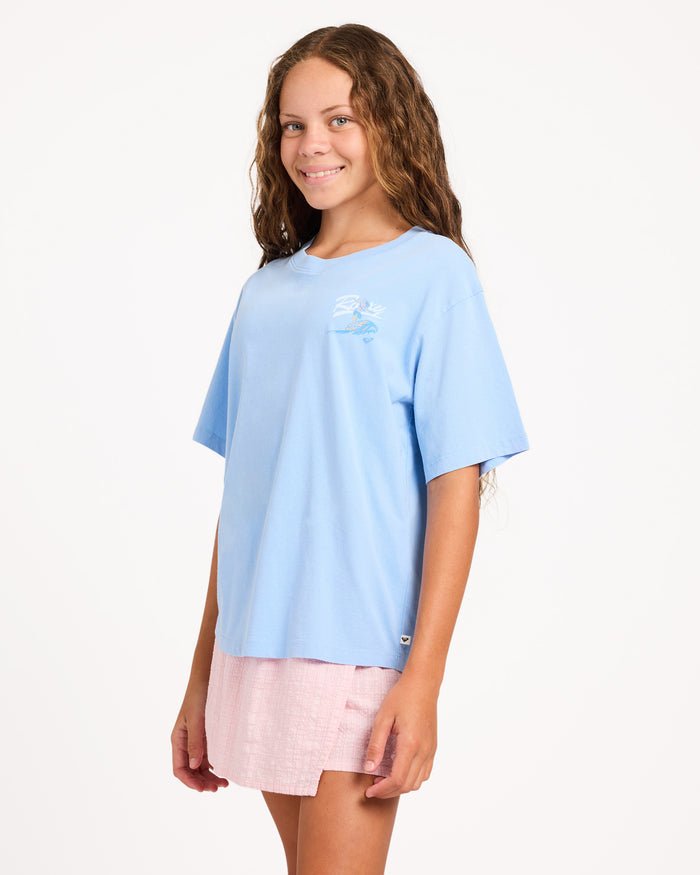 RG HULA WAVE RIDER SS TEE -RoxyURGZT03173-PLACID BLUE-8/S